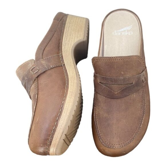 Dansko New Women's Bel Mule Clog Brown Leather size 38 - Picture 8 of 14